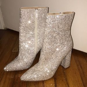 Misguided Sparkly Ankle Booties - Size 10